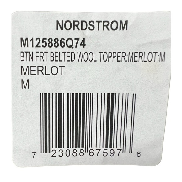 Michael Kors Womens Red Wine Full Zip Snap Belted Wool Blend Pea Coat Sz M New - Picture 8 of 12